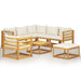 Set mobilier de grădină, 8 piese, perne crem, lemn masiv acacia - WALTI WALTI