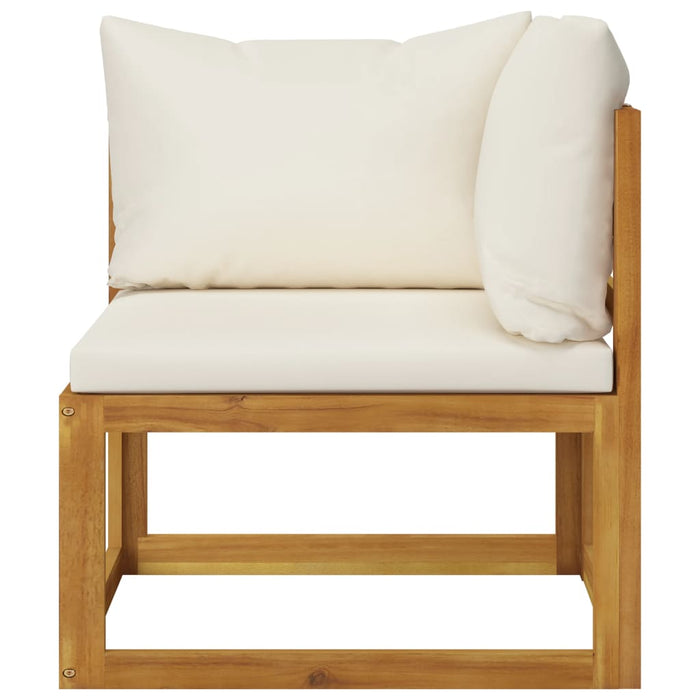 Set mobilier grădină cu perne, 8 piese, crem, lemn masiv acacia - WALTI WALTI