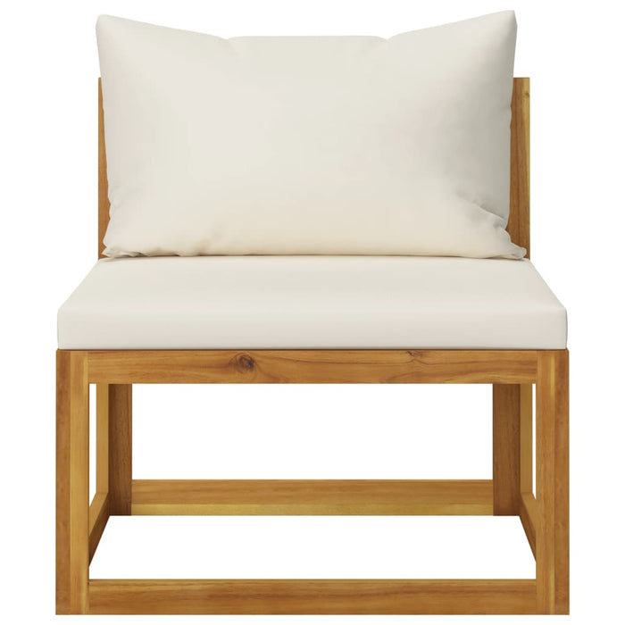 Set mobilier grădină cu perne, 8 piese, crem, lemn masiv acacia - WALTI WALTI