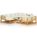 Set mobilier grădină cu perne 10 piese crem lemn masiv acacia - WALTI WALTI