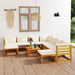 Set mobilier grădină cu perne 11 piese crem lemn masiv acacia - WALTI WALTI