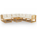 Set mobilier de grădină cu perne 9 piese crem lemn masiv acacia - WALTI WALTI