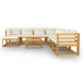 Set mobilier de grădină cu perne 9 piese crem lemn masiv acacia - WALTI WALTI