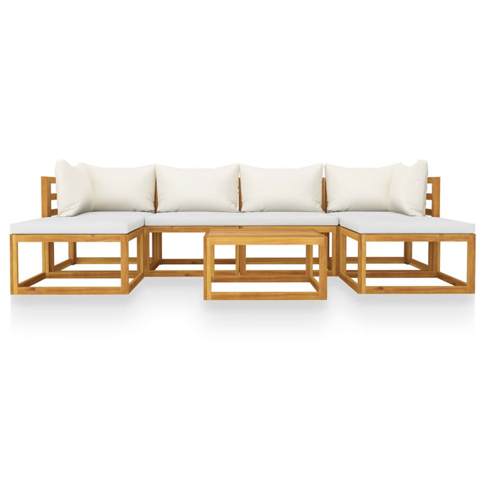 Set mobilier de grădină cu perne crem, 7 piese, lemn de acacia - WALTI WALTI