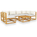 Set mobilier grădină cu perne, 7 piese, crem, lemn masiv acacia - WALTI WALTI