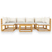 Set mobilier grădină cu perne, 7 piese, crem, lemn masiv acacia - WALTI WALTI