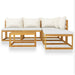 Set mobilier grădină cu perne, 6 piese, crem, lemn masiv acacia - WALTI WALTI