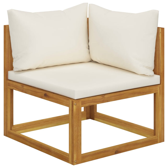 Set mobilier grădină cu perne, 6 piese, crem, lemn masiv acacia - WALTI WALTI