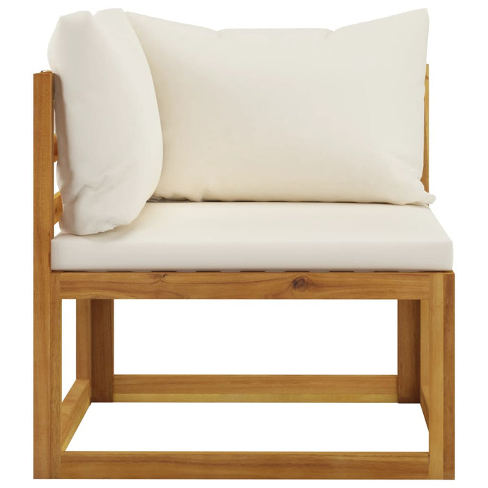 Set mobilier grădină cu perne, 6 piese, crem, lemn masiv acacia - WALTI WALTI