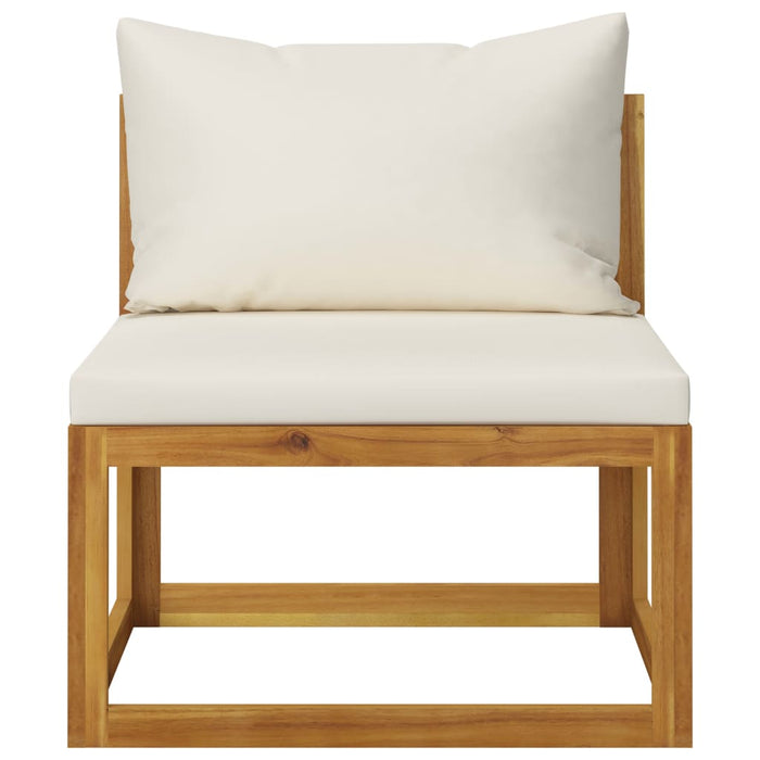 Set mobilier grădină cu perne, 6 piese, crem, lemn masiv acacia - WALTI WALTI