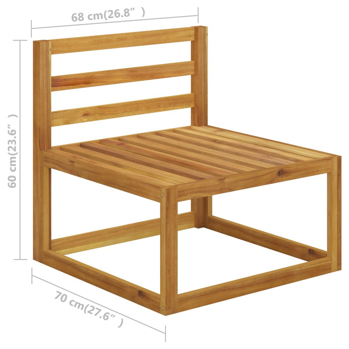 Set mobilier grădină cu perne, 6 piese, crem, lemn masiv acacia - WALTI WALTI