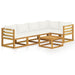 Set mobilier grădină cu perne, 6 piese, crem, lemn masiv acacia - WALTI WALTI