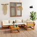 Set mobilier grădină cu perne, 6 piese, crem, lemn masiv acacia - WALTI WALTI