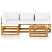 Set mobilier grădină cu perne, 5 piese, crem, lemn masiv acacia - WALTI WALTI