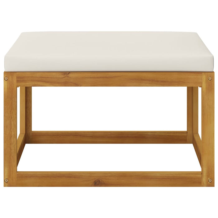 Set mobilier grădină cu perne, 4 piese, crem, lemn masiv acacia - WALTI WALTI