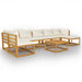 Set mobilier grădină cu perne, 8 piese, crem, lemn masiv acacia - WALTI WALTI