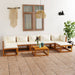 Set mobilier grădină cu perne, 8 piese, crem, lemn masiv acacia - WALTI WALTI
