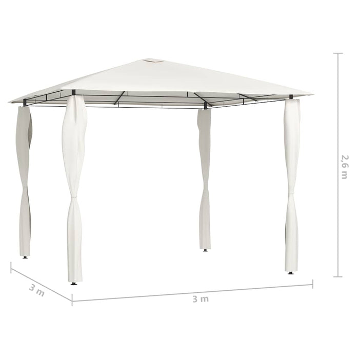 Pavilion cu huse pentru stâlpi, crem, 3x3x2,6 m, 160 g/m² - WALTI WALTI