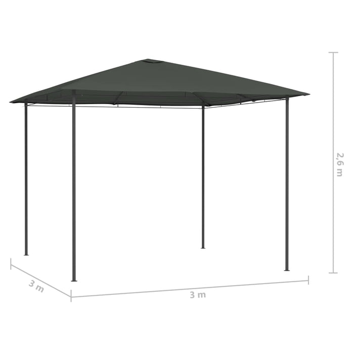 Pavilion, antracit, 3x3x2,6 m, 160 g/m² WALTI