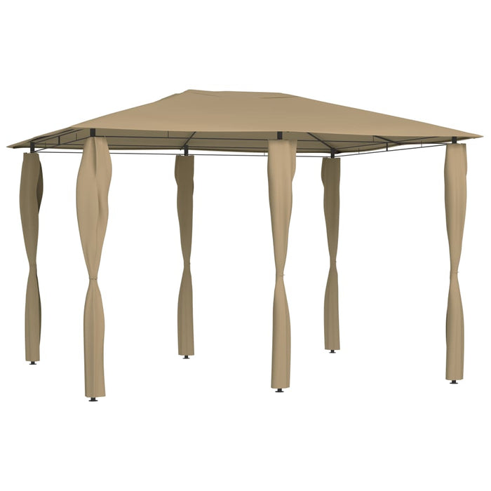 Pavilion cu huse pentru stâlpi, gri taupe, 3x4x2,6 m, 160 g/m² - WALTI WALTI