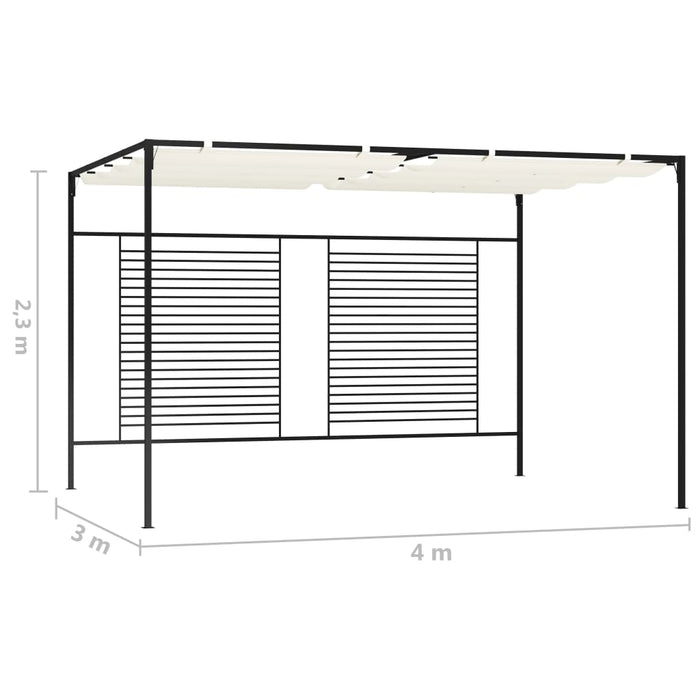 Pavilion grădină acoperiș retractabil crem 3x4x2,3 m 180 g/m² - WALTI WALTI