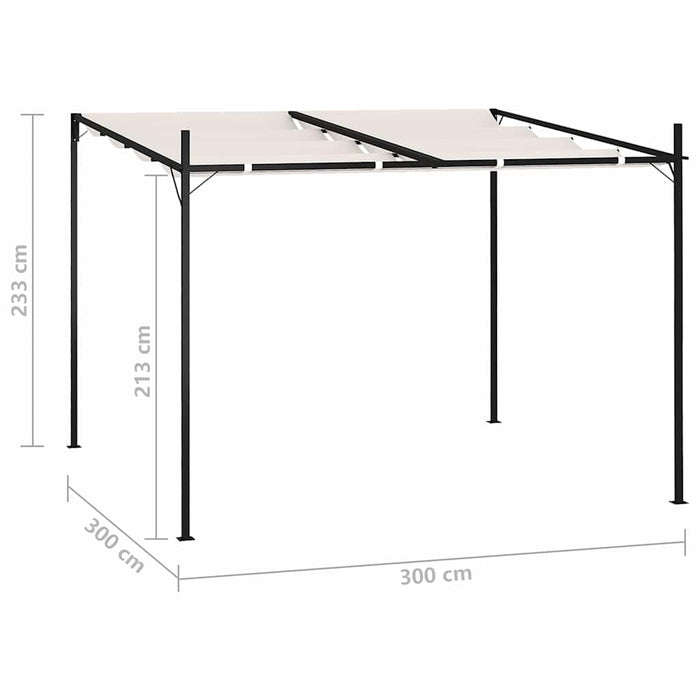 Pavilion cu acoperiș retractabil, crem, 300x300x233 cm WALTI