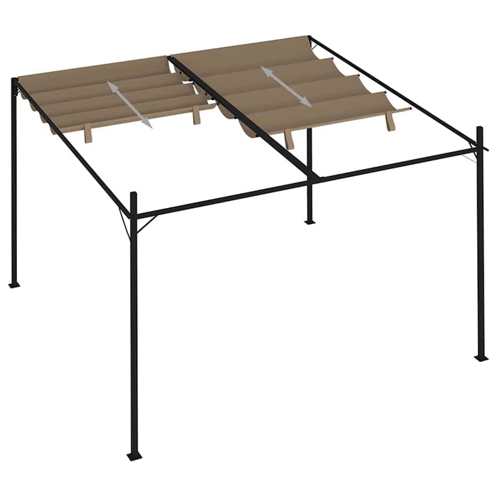 Pavilion cu acoperiș retractabil, gri taupe, 300x300x233 cm WALTI