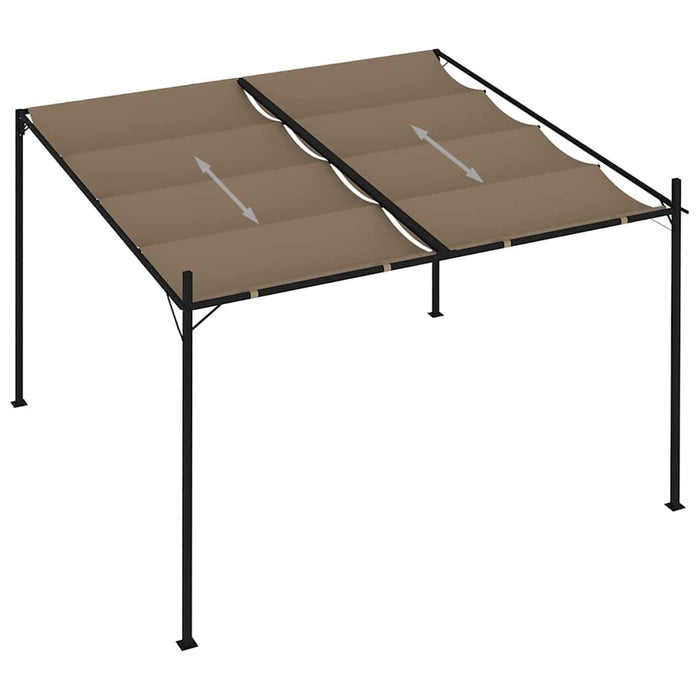 Pavilion cu acoperiș retractabil, gri taupe, 300x300x233 cm WALTI