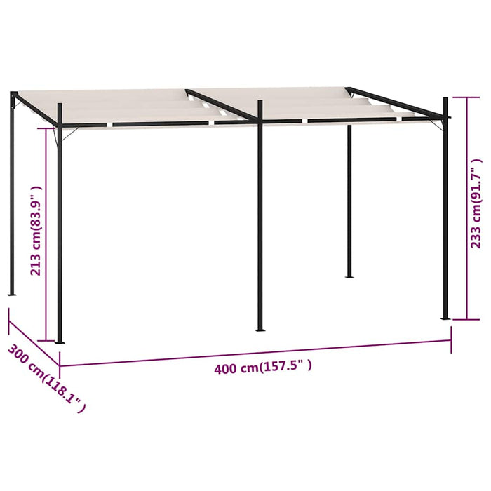 Pavilion cu acoperiș retractabil, crem, 400x300x233 cm WALTI