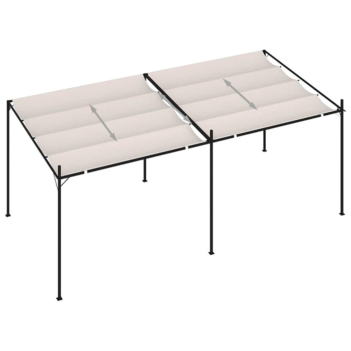 Pavilion cu acoperiș retractabil, crem, 600x300x233 cm WALTI