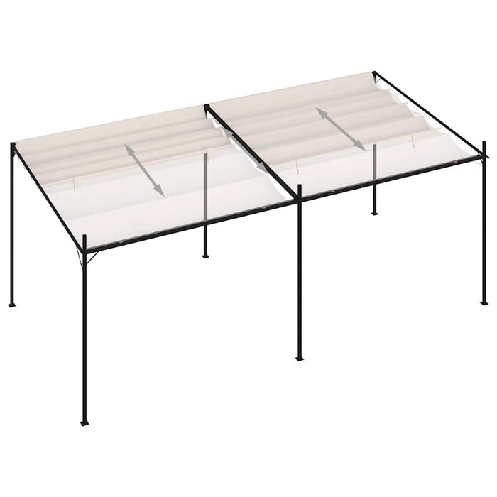 Pavilion cu acoperiș retractabil, crem, 600x300x233 cm WALTI