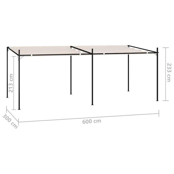 Pavilion cu acoperiș retractabil, crem, 600x300x233 cm WALTI