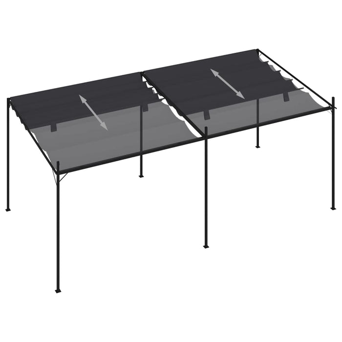 Pavilion cu acoperiș retractabil, antracit, 600x300x233 cm - WALTI WALTI