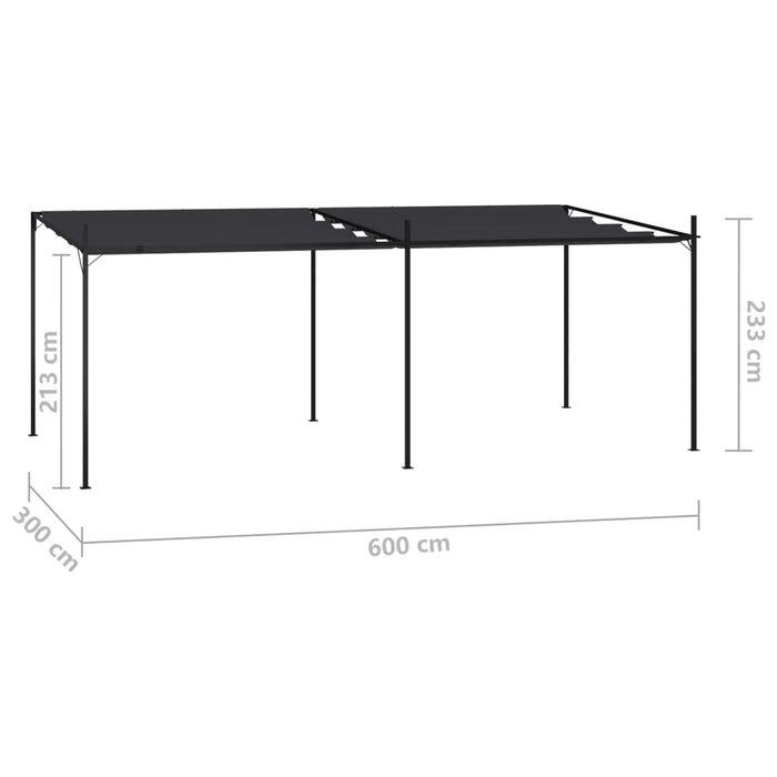 Pavilion cu acoperiș retractabil, antracit, 600x300x233 cm - WALTI WALTI