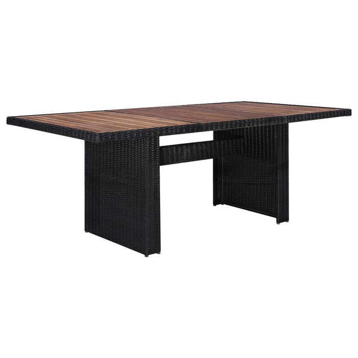 Set mobilier de exterior, 9 piese, negru, poliratan WALTI