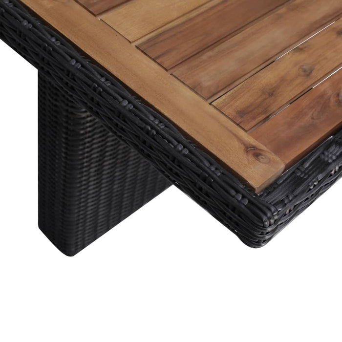 Set mobilier de exterior, 9 piese, negru, poliratan WALTI