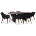 Set mobilier de exterior cu perne, 7 piese, negru, poliratan - WALTI WALTI