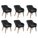 Set mobilier de exterior cu perne, 7 piese, negru, poliratan - WALTI WALTI