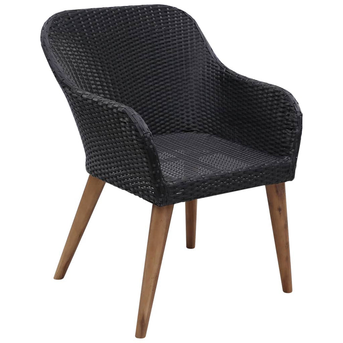 Set mobilier de exterior cu perne, 7 piese, negru, poliratan - WALTI WALTI