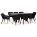 Set mobilier de grădină cu perne, 9 piese, negru, poliratan - WALTI WALTI