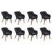 Set mobilier de grădină cu perne, 9 piese, negru, poliratan - WALTI WALTI