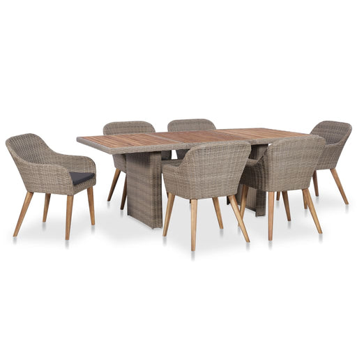 Set mobilier de exterior cu perne, 7 piese, poliratan - WALTI WALTI