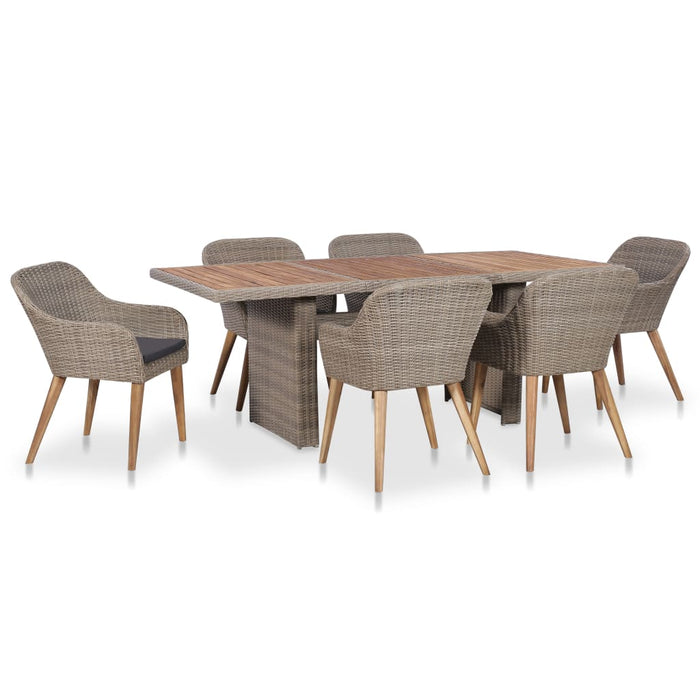 Set mobilier de exterior cu perne, 7 piese, poliratan - WALTI WALTI