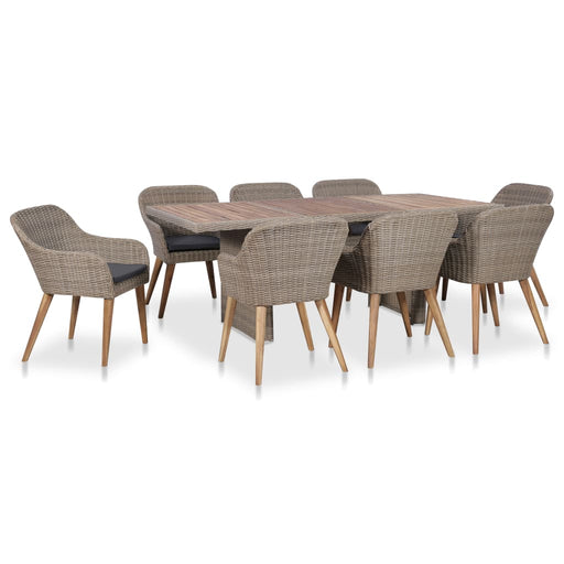 Set mobilier de exterior cu perne, 9 piese, poliratan - WALTI WALTI