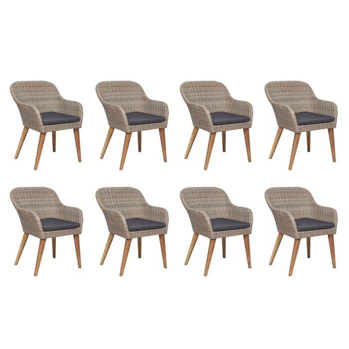 Set mobilier de exterior cu perne, 9 piese, poliratan - WALTI WALTI