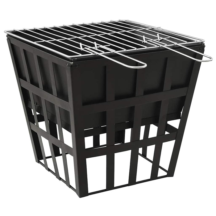 Vatră de foc 2-in-1 cu grătar, 34x34x48 cm, oțel - WALTI WALTI