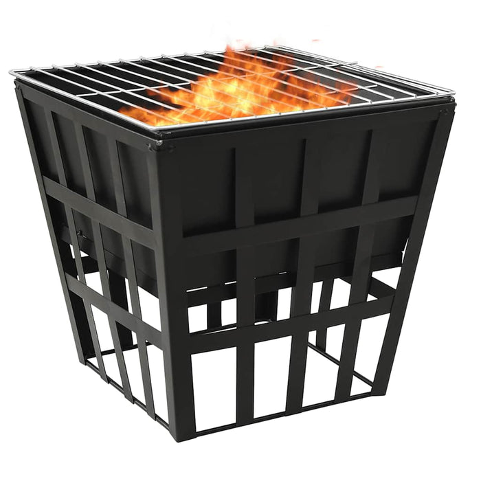 Vatră de foc 2-in-1 cu grătar, 34x34x48 cm, oțel - WALTI WALTI