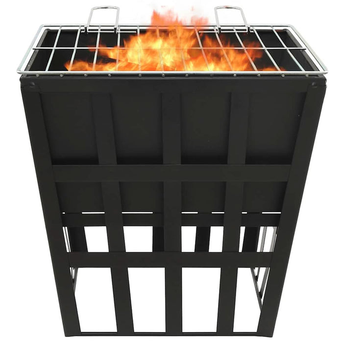 Vatră de foc 2-in-1 cu grătar, 34x34x48 cm, oțel - WALTI WALTI