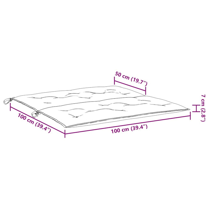 Pernă bancă de grădină, alb crem 100x(50+50)x7 cm textil oxford - WALTI WALTI