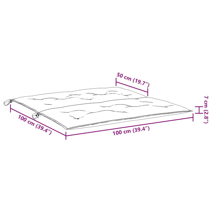 Pernă bancă de grădină roșu vin 100x(50+50)x7cm material oxford WALTI